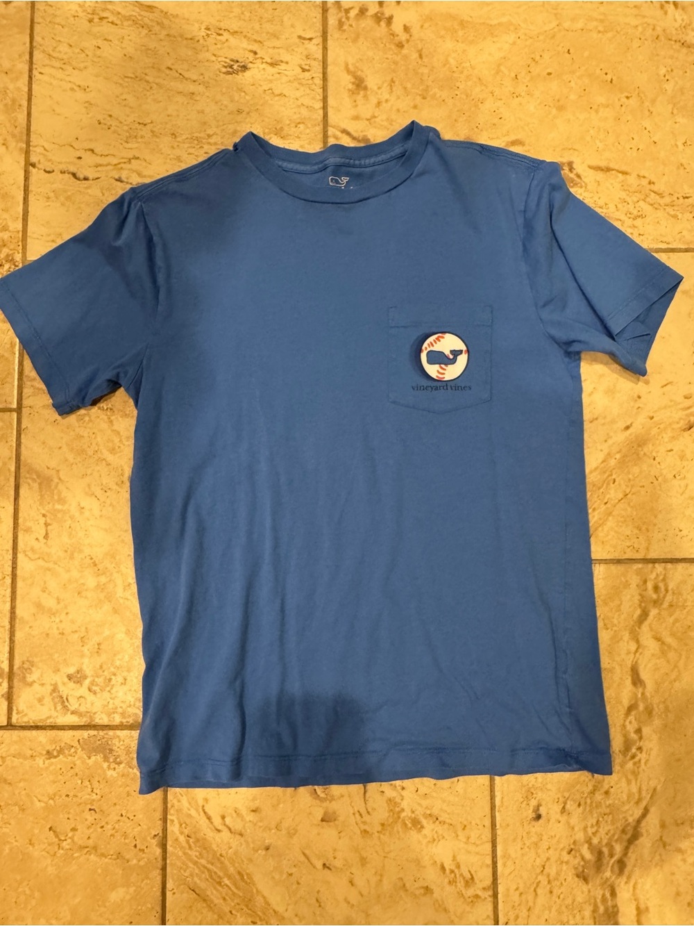 Vineyard Vines blue Pocket Tee baseball
